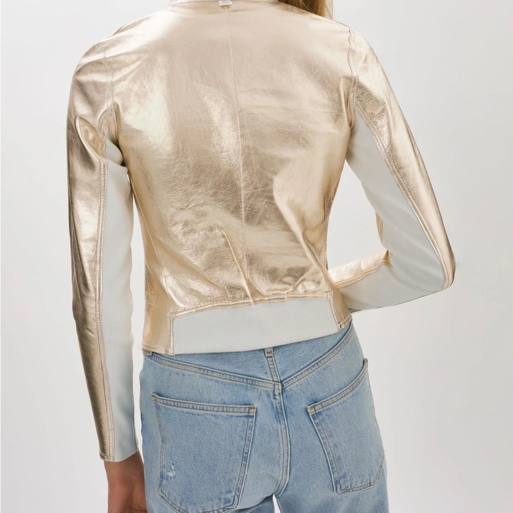 Who We Are by Blumarine Gold Bomber Jacket – EU 40 – Luxury Designer Piece